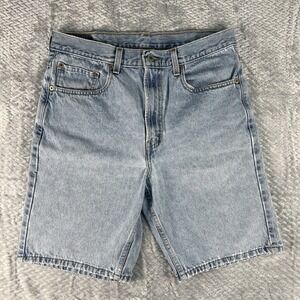 Levi's 505 Denim Shorts Mens 33 Light Wash Regular Fit Cotton Zip Fly